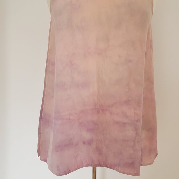 painted Vince Silk Shirt tank top camisole sleeveless 4 6 8 beige pink purple M - Picture 7 of 10